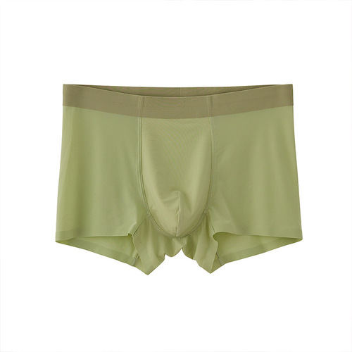 Cerotich nude ice silk seamless men's underwear mid-waist comfortable breathable shorts summer solid color boxers