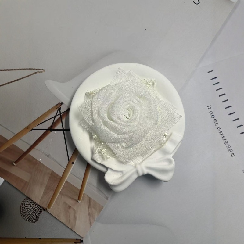 Caro同款烤边布艺花朵9cm立体烧边花朵diy发饰鞋帽胸花饰品配件|undefined