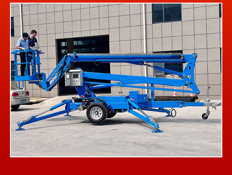 Electric self-propelled straight arm crank arm aerial work platform 14 m telescopic Spider car folding arm lift