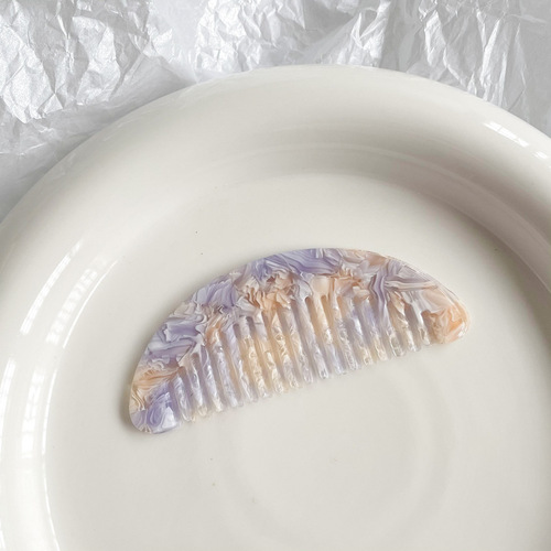 Korean ins acetic acid material portable pocket hair comb ancient style bun comb summer new cute small hair comb