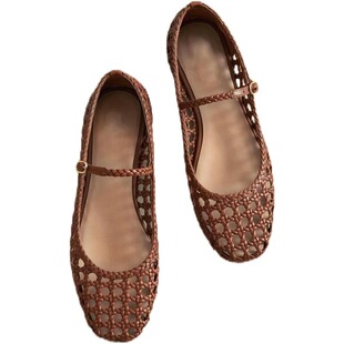 S 14296 French Openwork Lace-up Sandals �U�վ�����Ь