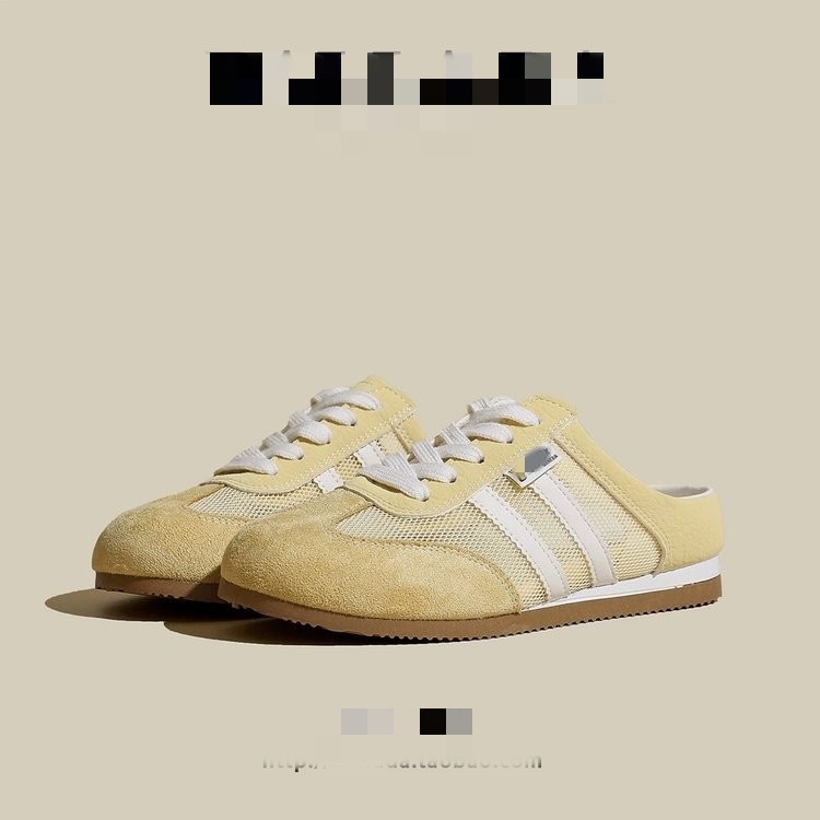 Red transpirable con una cabeza de media zapatilla de mujer de verano 2026 nuevos zapatos de entrenamiento de un pie con zapatillas Muller versátiles