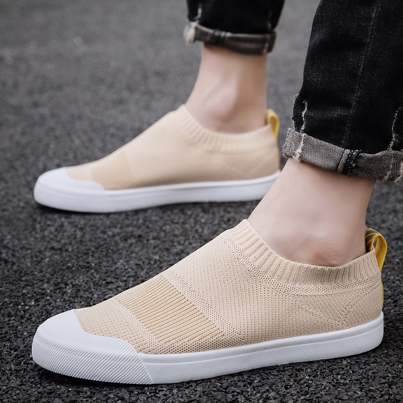 Herbst One Step Student Lazy Mesh Casual Canvas Sportschuhe Trendige Herren-Laufschuhe_voghion.com