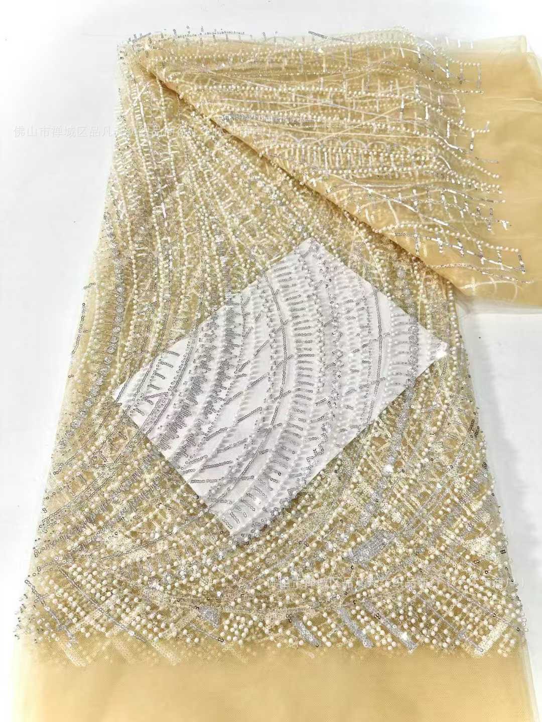 Fabrica de cuentas de burbujas sequinilla al por mayor Europa y América moda vestido de noche tela de moda tela bordada