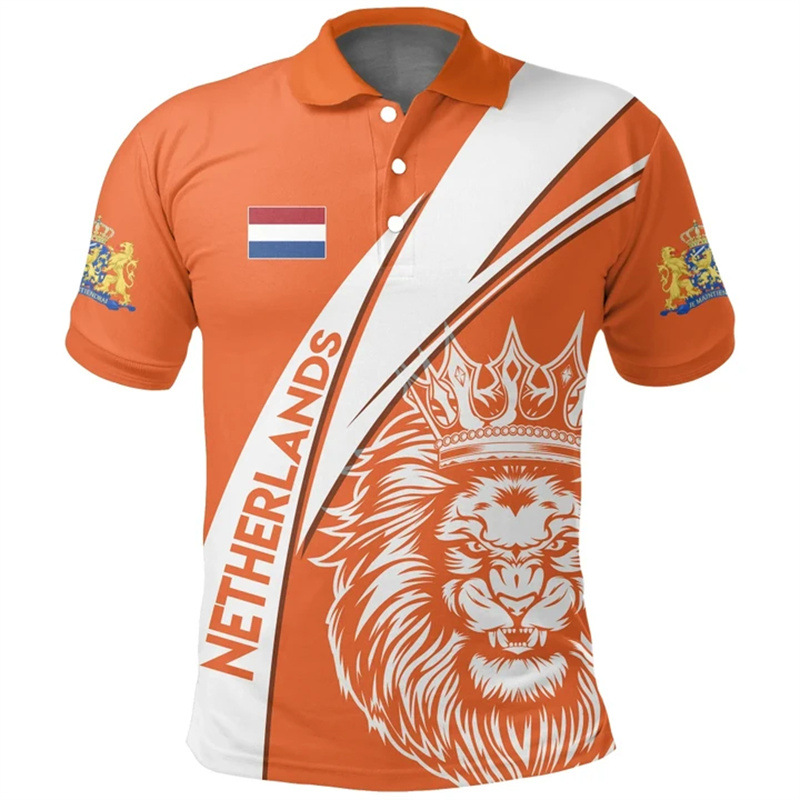 Men's Summer Sports Short-sleeved Polo Shirt Orange White Series Factory Outlet Europe and the United States Cross-border AliExpress Amazon ebay