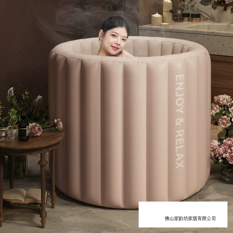 Inflatable Bath Bucket for Adults, Cloud Folding Adult Full Body Bath Bucket, Household Children's Inflatable Bubble Bath Bucket