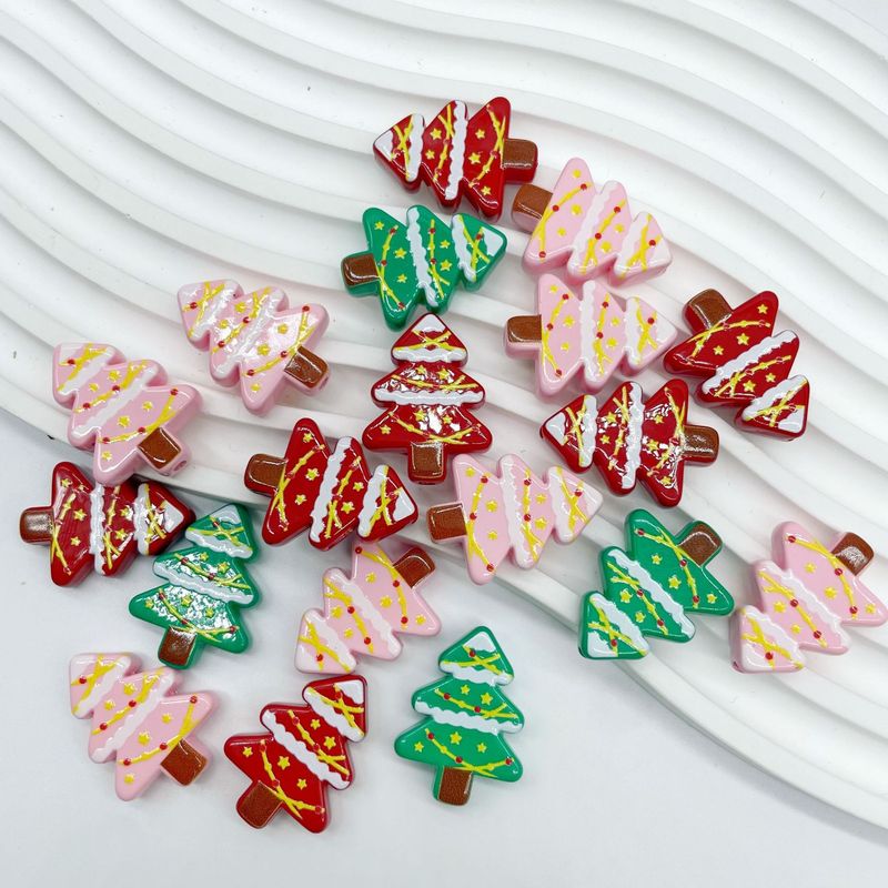 クリスマス装飾ビーズかわいいクリスマスツリービーズDIY携帯電話チェーンアクセサリービーズペン装飾ビーズ|undefined