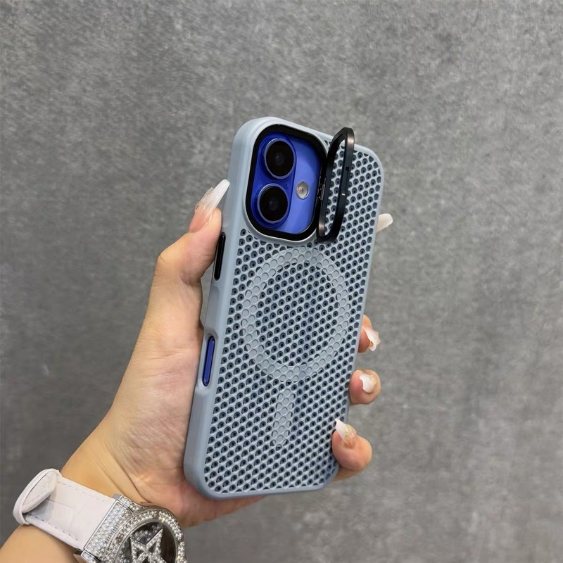 Apple 16 携帯電話ケースに適したレンズホルダー夏ハニカム中空放熱 iPhone15promax 磁気吸引新|undefined