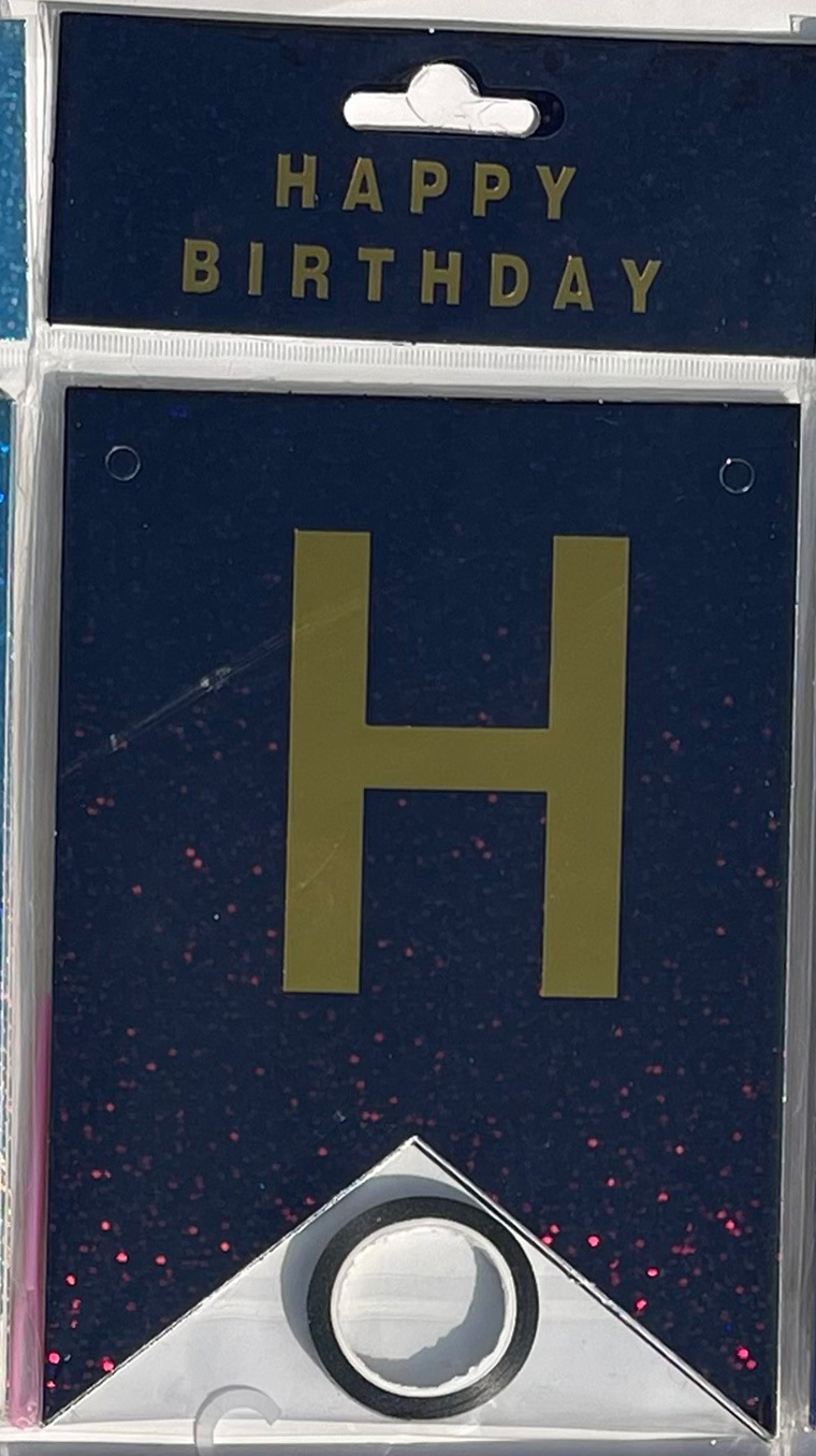 HAPPY BIRTHDAY fiesta de cumpleaños en inglés diseño diagonal de bandera de cola de mermaid letras banderas de color