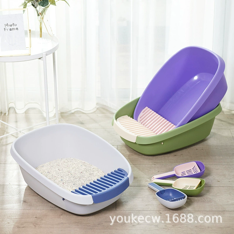 Новый pp Pet в форме яйца открытый ящик для кошачьего туалета с выдвижной педалью полузакрытый большой кошачий Туалет