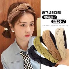 秋冬麻花頭箍韓系高顱頂發箍女外戴氣質百搭洗臉高級發卡髮飾批發