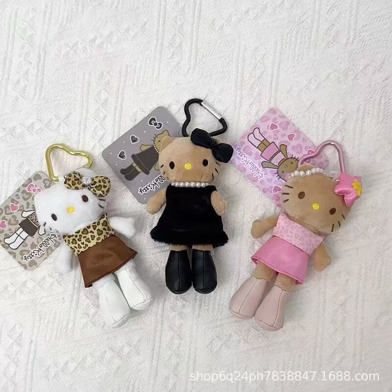 Japanese-Style New Sanrio Leopard Print Long-Legged Socialite Style Kt Plush Tail Kt Side-Body Kt Plush Toy Pendant