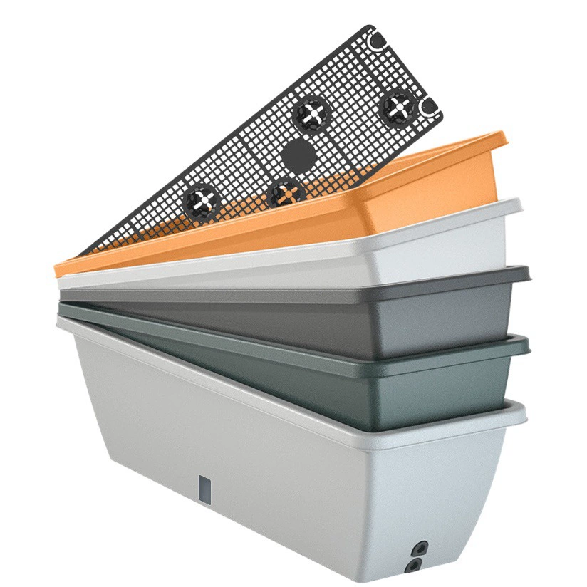 Прямоугольный овощной горшок семейный балкон цветочный артефакт длинный пластиковый горшок ленивый самопоглощающий цветочный горшок завод оптом