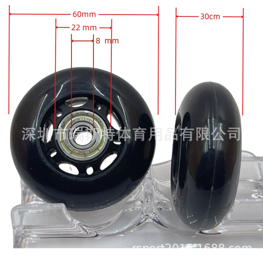 Factory direct supply 60mm pu casters universal wheel luggage wheel fitness equipment skate wheel fruit wheel flash