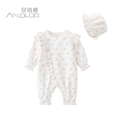 嬰兒連體衣春秋純棉寶寶衣服新生兒長袖哈衣春裝A類長爬服批發ins