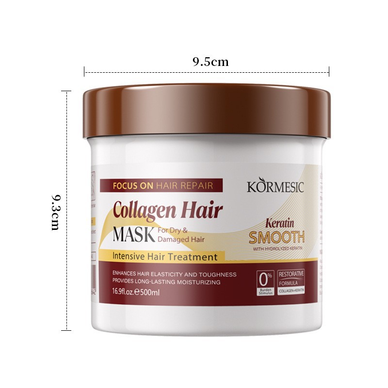 KORMESIC colágeno máscara de cabello máscara de cabello cuidado de cabello suave fábrica de comercio exterior al por mayor
