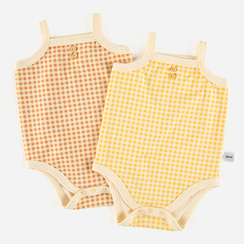 Bebé recién nacido de una pieza vaina 2022 verano Delgado de los hombres y las mujeres Chaleco de algodón sin mangas mameluco del triángulo