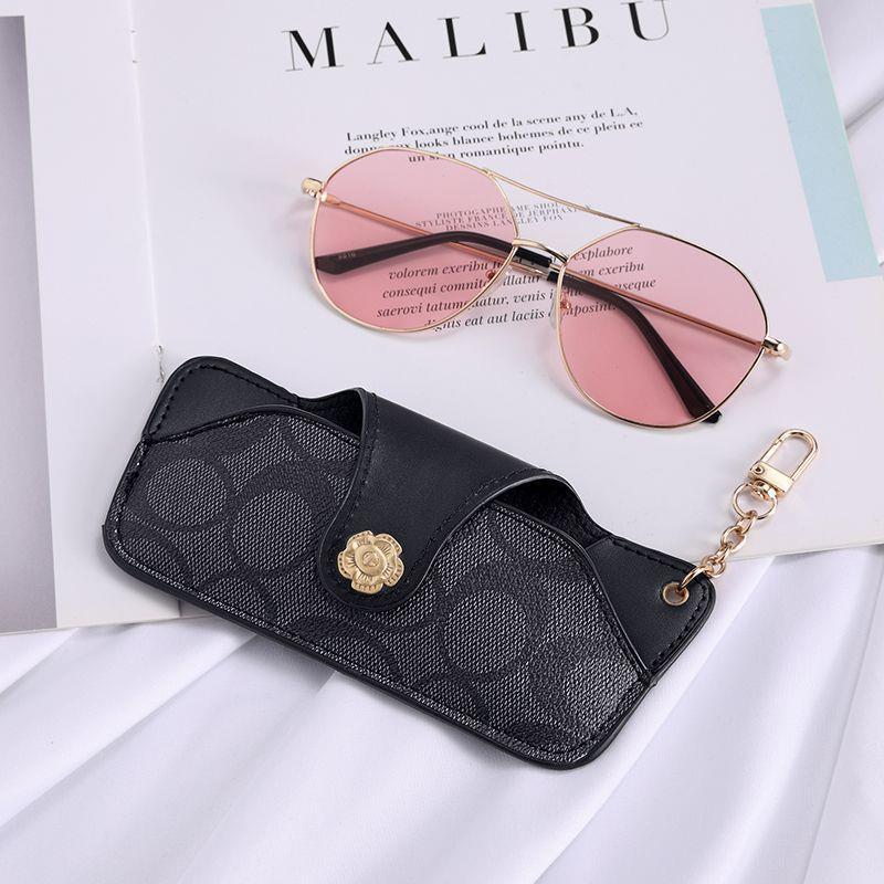 Gafas de cuero suave bolsa portátil ins gafas caso anti-presión gafas de sol bolsa de almacenamiento de moda miopía de las mujeres cubierta protectora