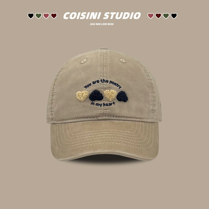 Dulce pequeño sombrero de béisbol de amor fresco primavera y otoño para chicas, sombrero de boca de pato para hombres.