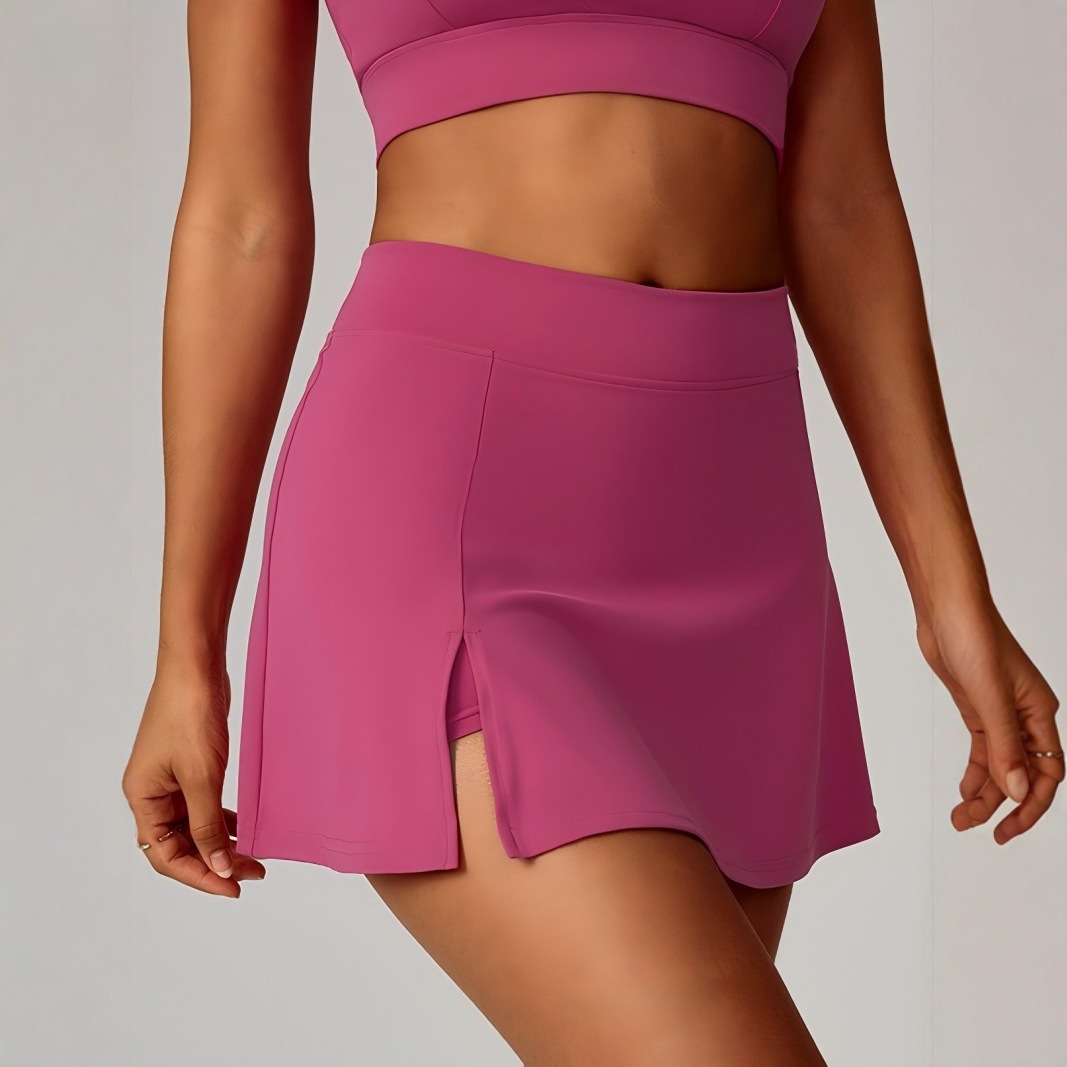 European and American Outdoor Tennis Skirt Fake Two-Piece Breathable Yoga Shorts Nude Running Sports Fitness Clothing Cross-Border