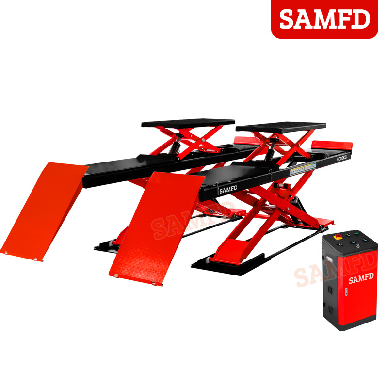 Elevador de Tijera Ultrafino de 4 Toneladas, Elevador de Coches de Doble Tijera, Sin Excavación, Calefacción por Suelo Radiante, Equipo de Reparación y Mantenimiento de Automóviles