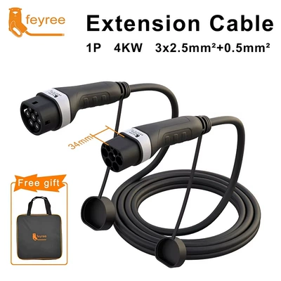 Feyree Electric Vehicle Household Commercial Charging Pile Second Generation Ac Charging Gun European Standard Double Gun Head 5m Cable (Elektrikli avtomobil şarj cihazları) - second-generation-european-standard-double-headed-gun-250v16a4kw