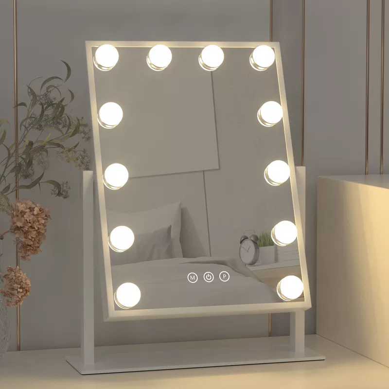 LED зеркало для макияжа с лампой, HD настольное зеркало для макияжа, голливудское зеркало на столе, LED затемнение, новинки дома