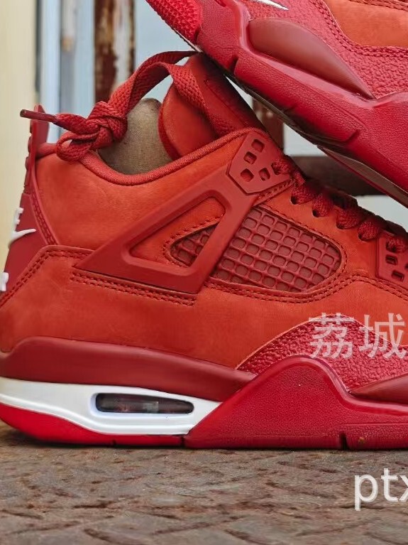 Top-Quality Original 1:1 Jordan Aj4 Air4 Retro First-Layer Suede Basketball Shoes Size 47.5 48.5 Export