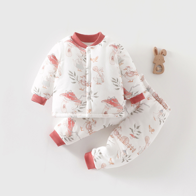 Baby Cotton-Padded Two-Piece Winter Outfit 150g Thickened Warm Clothing Infant Clothes Winter Baby Cotton Jacket and Pants
