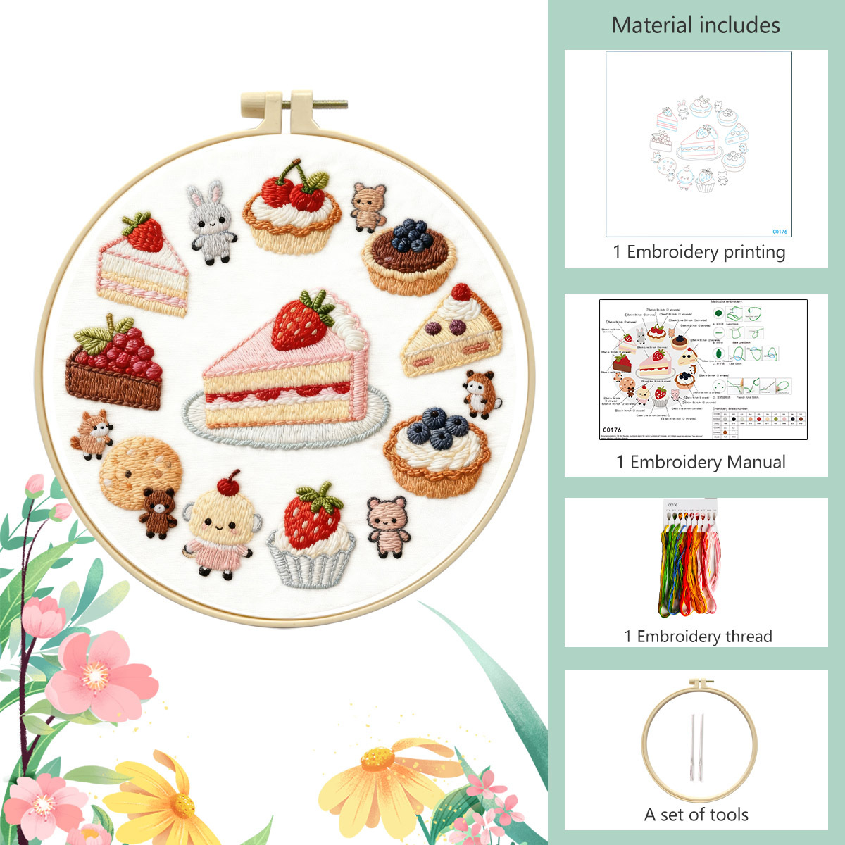 Paste de fresas rosa - paquete de ingredientes básicos + 20 cm de polvo