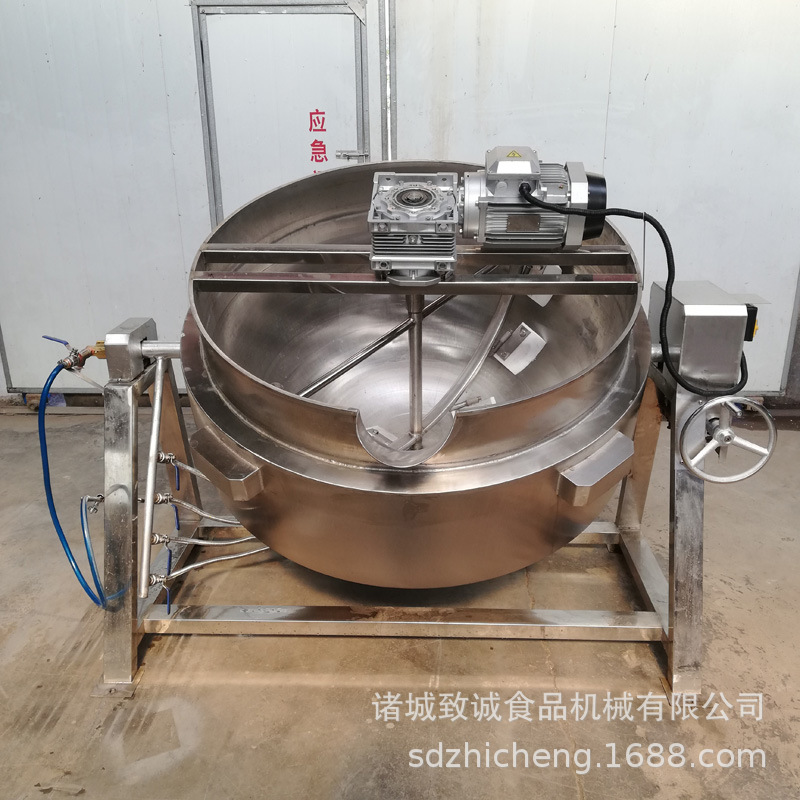 供应多功能夹层锅 燃气可倾搅拌炒锅 大型不糊锅莲蓉制作锅