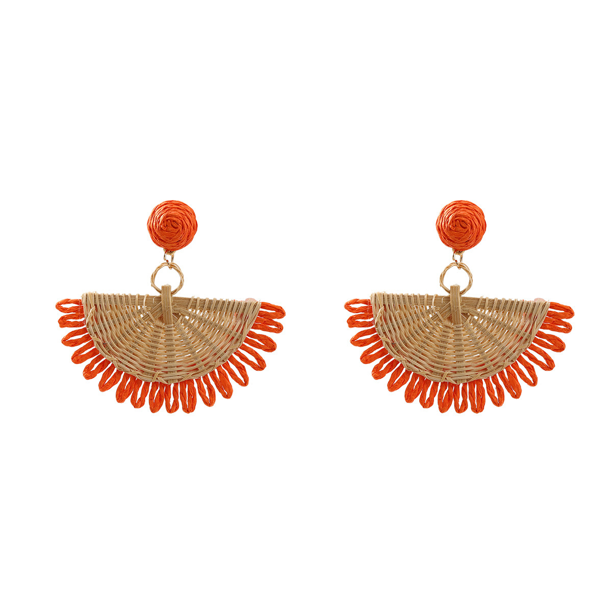 7g Weight 304 Stainless Steel Ear Needle Material Drop Earrings Classification 1 Pair Quantity Holiday, Weekend Occasion raffia Material Geometric Pattern All Seasons Season Women's Gender Braid Design Vacation, Ethnic Style Style 1 Pair Vacation Ethnic Style Geometric Braid Raffia Drop Earrings 12