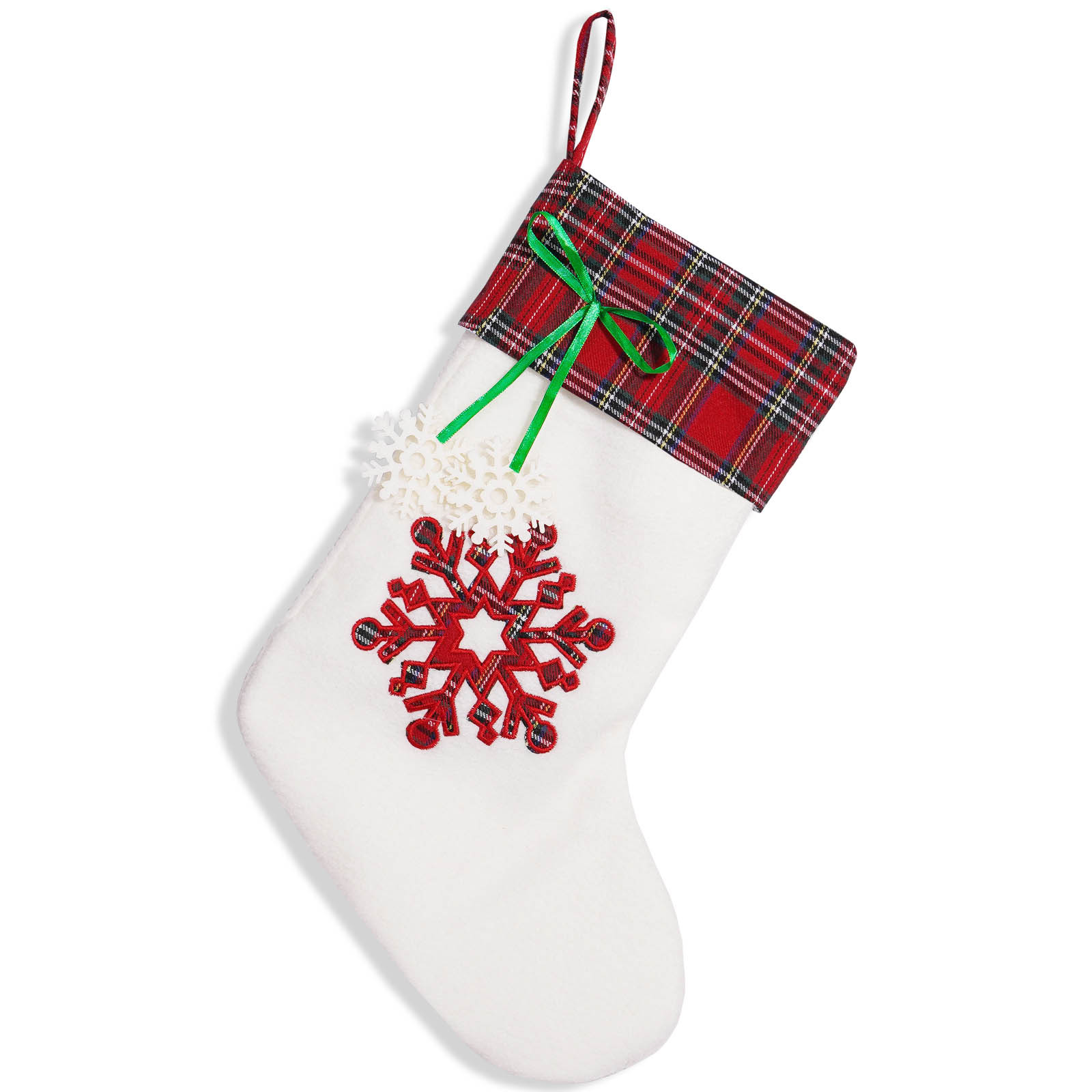 Fábrica en stock suministros de decoración navideña calcetines de Navidad bolsa de regalo pata de perro calcetines navideños calcetines de hueso de tela a cuadros
