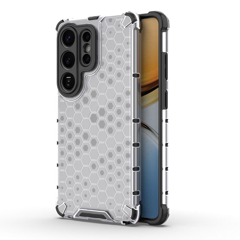 Suitable for Samsung S26Ultra Honeycomb Transparent Two-In-One Mobile Phone Case S25Edge Four-Corner Anti-Fall Protective Cover