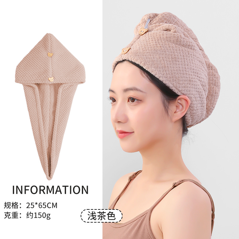 Sombrero de pelo seco para mujer, rejilla de piña, gorro de baño de doble capa, secado rápido, fuerte absorción de agua, engrosamiento, toalla de pelo seco personalizable para el hogar, toalla al por mayor