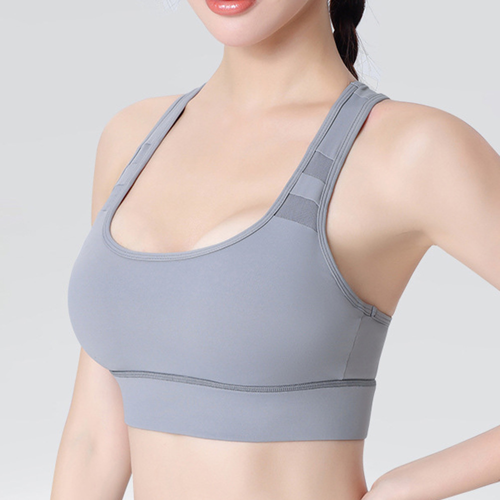 Nueva ropa interior deportiva antichoque de alta intensidad correr fitness ropa interior de yoga deportiva fija en una taza hermosa espalda sujetador