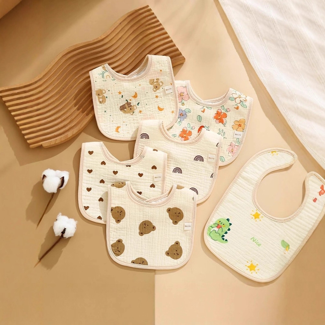 Baby Saliva Towel Type a Cotton Waterproof Bib Anti-Spitting Bib Newborn Saliva Towel Baby U-Shaped Bib Absorbent Barrier