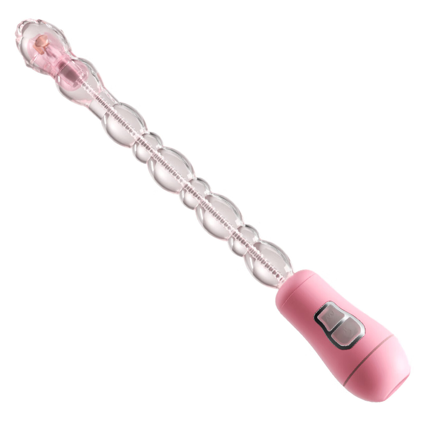Transformable Dragon Vibrating Anal Plug with Beads, Pink Rechargeable TPE Stimulator — detail image 10
