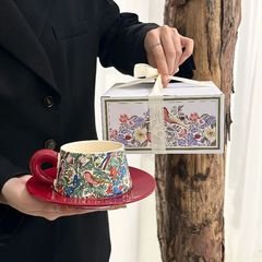 高級感小衆軽豪華モリス陶磁器コーヒーカップ皿セット午後茶ラテカップ高顔値お土産