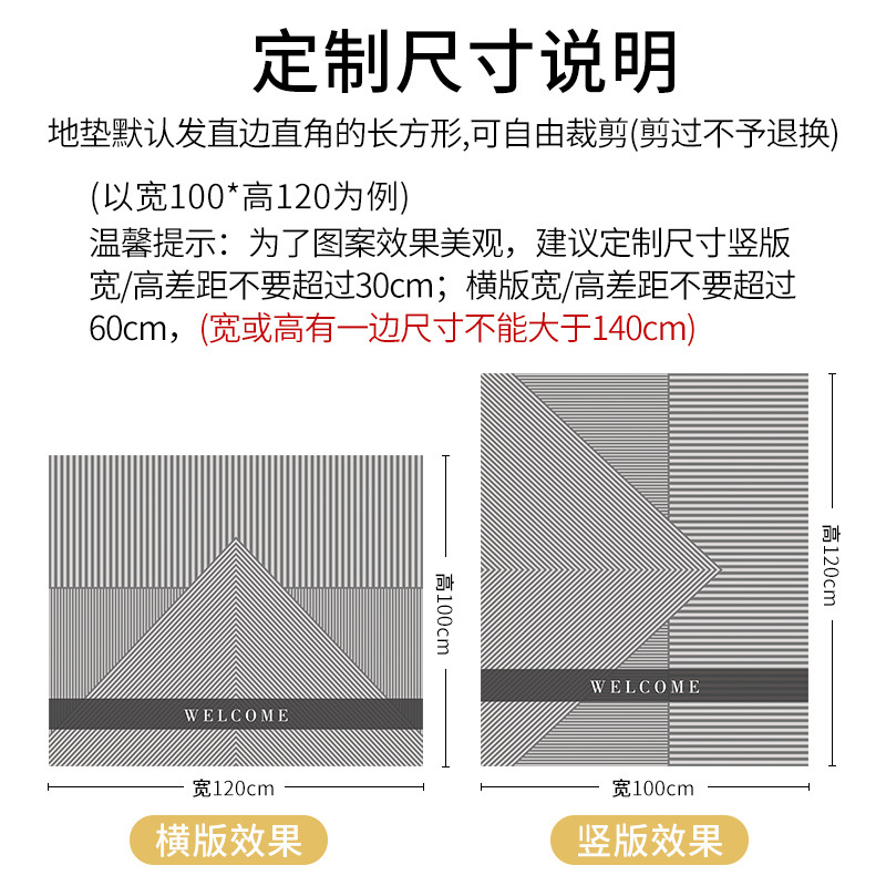 RB0W批发入户门地垫PVC可擦免洗地毯进户门皮革门垫进门口脚垫家