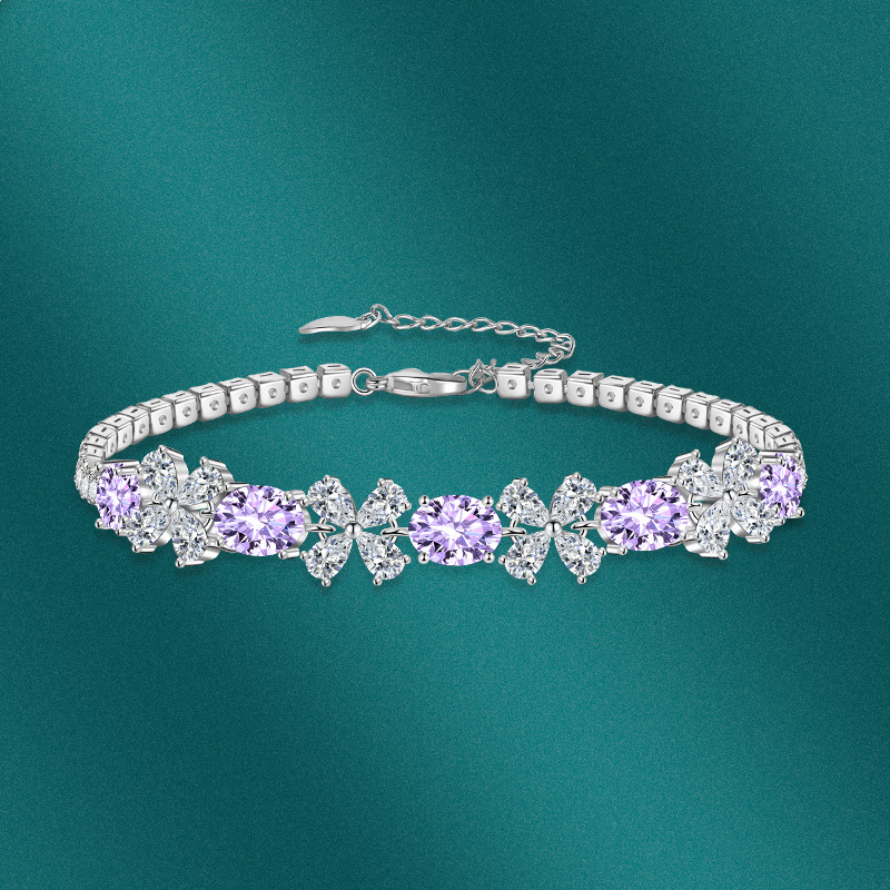 Elegant Geometric Copper Inlay Zircon Bracelets 1 Piece