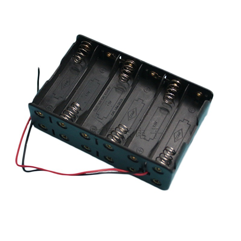 电池盒 正反面双层5号 十二节五号 装12节5号电池 背靠背 带粗线