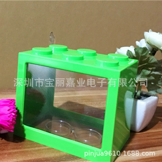 创意积木储存罐 存钱盒 塑料摆件玩具 儿童科教益智硬币零钱储存