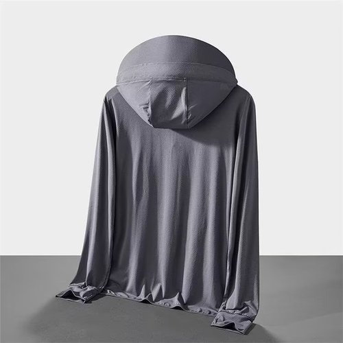 Men's Ice Silk Sun Protective Clothing 2024 Summer New Arrival UV Protection Ultra-Thin Breathable Sun Protective Jacket for Outdoor Fishing Outerwear