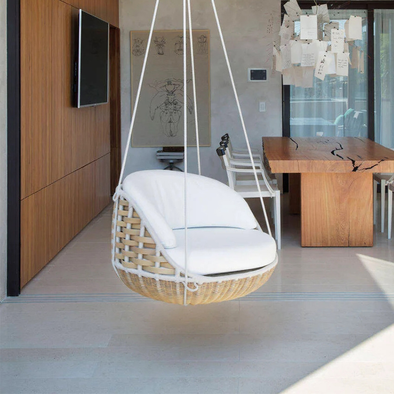 Columinar al aire libre red cesta mecedora interior patio jardín colgando silla balcón casero simple silla de cuna doble