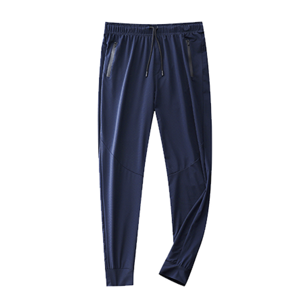 Pantalones deportivos de otoño sueltos más el tamaño de los hombres pantalones elásticos de entrenamiento de secado rápido pantalones ajustados de seda de hielo transpirable en stock