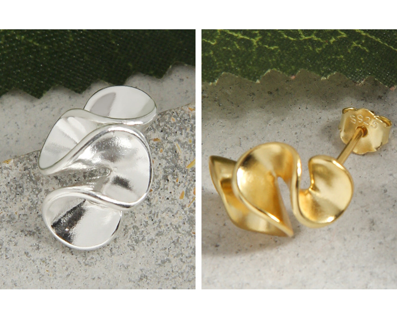 6g Weight Ear Studs Classification 1 Pair Quantity Daily Occasion 925 Sterling Silver Material Solid Color Pattern Women'S Gender Plating Design Fashion Style 1 Pair 925 Sterling Silver Solid Color Ear Studs 2