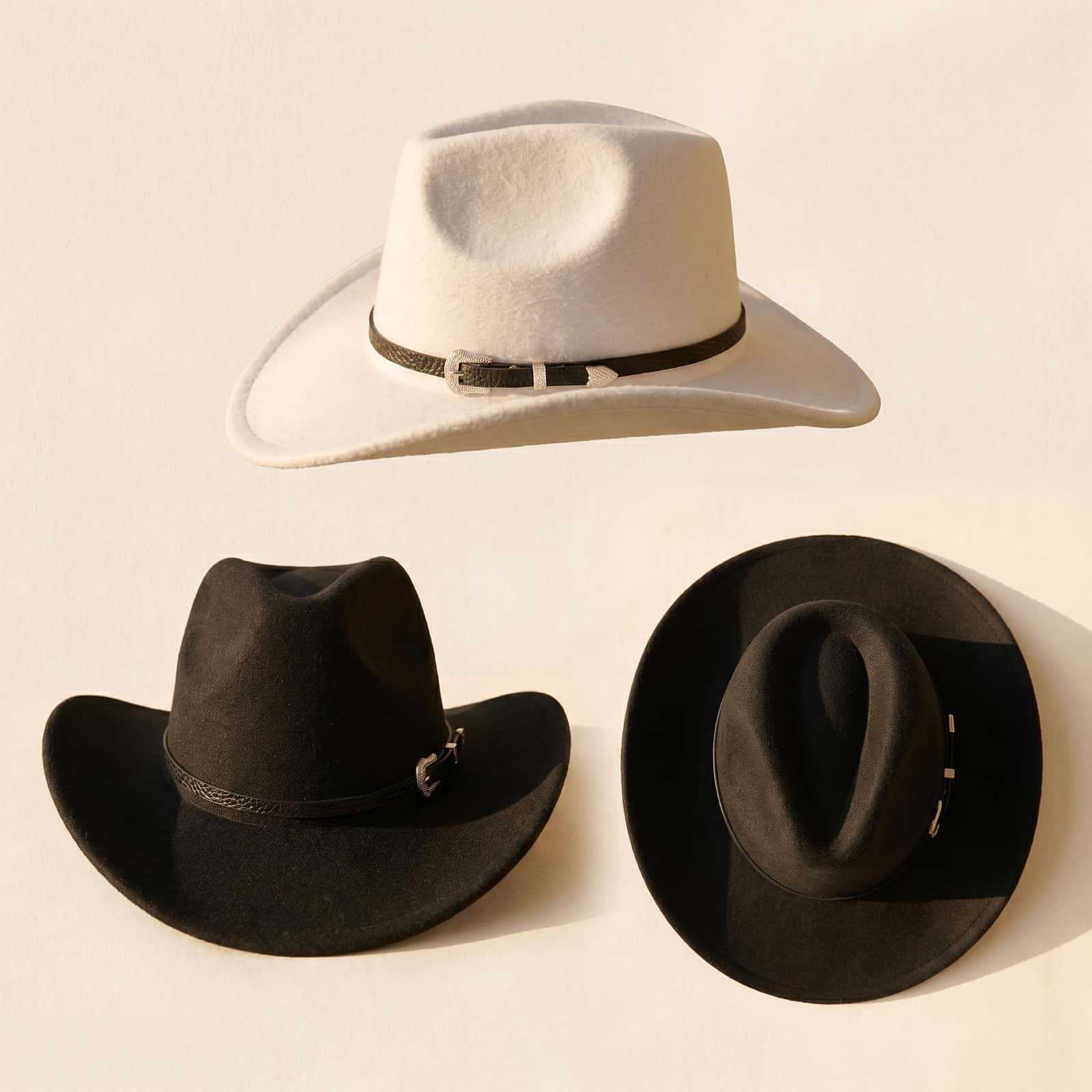 Cross-Border European and American Style Foreign Trade Western Cowboy Hat, Large-Brimmed Woolen Hat, Ethnic Style Riding Hat, Outdoor Rolled-Brimmed Hat