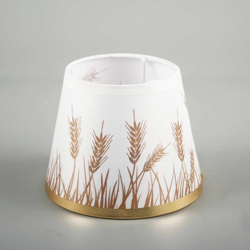 Patrón de impresión, pantalla de pegatina de Xiaoping, tela creativa simple, accesorios de lámpara redonda en forma de cono, pantalla de lámpara de mesa de habitación para el hogar