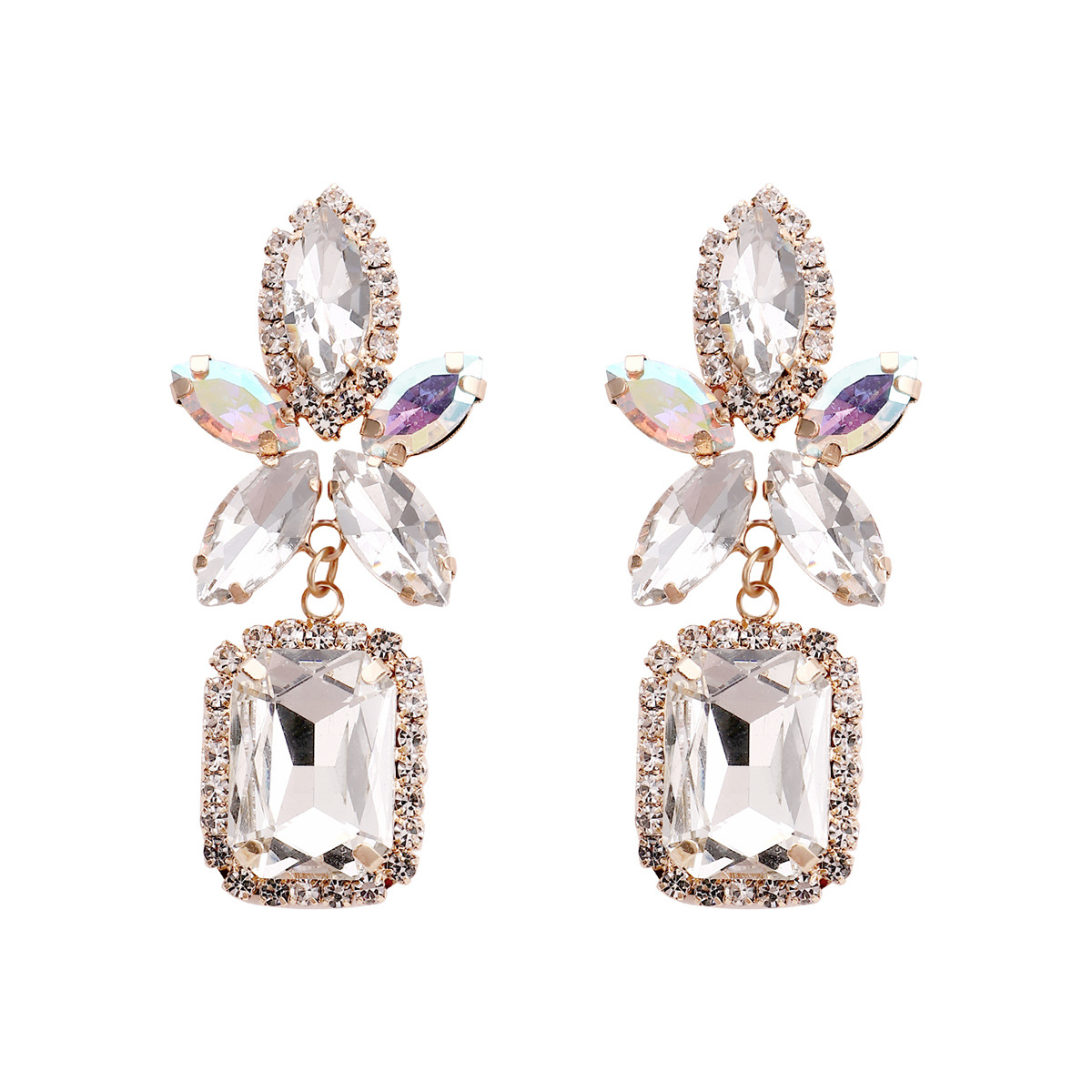 Fashion Eye Alloy Inlay Rhinestones Womenu0027S Drop Earrings 1 Pair